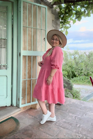 Abby pellavamekko, bubble pink