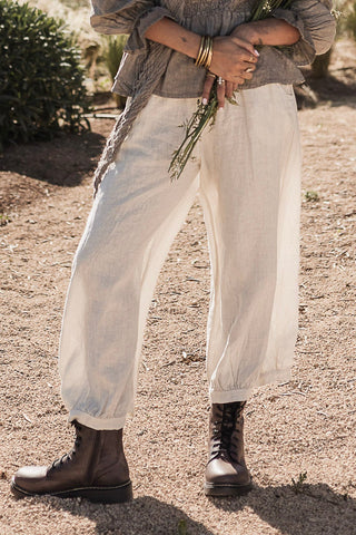 Bubble Boho pellavahousut, hiekka
