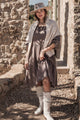 Emilia long linen dress, coffee