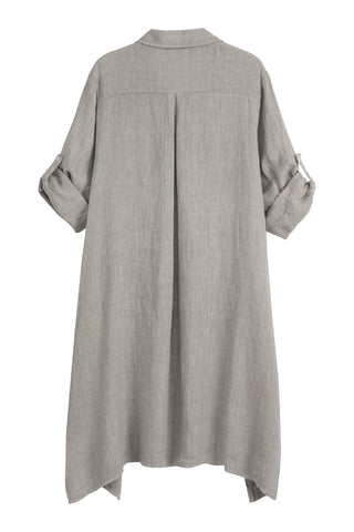 Adele linen shirt dress, taupe