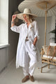 Adele linen shirt dress, white