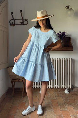 Adore pellavamekko, oxford blue