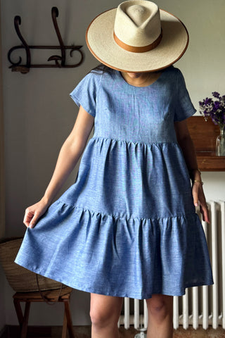 Adore pellavamekko, denim blue