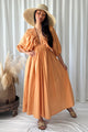 Afterglow puuvillamekko, tangerine