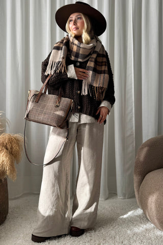 Alex ruutuhuivi, beige