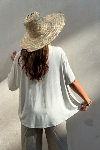 Bamboo oversized t-paita, valkoinen