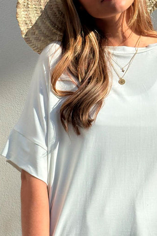 Bamboo oversized t-paita, valkoinen