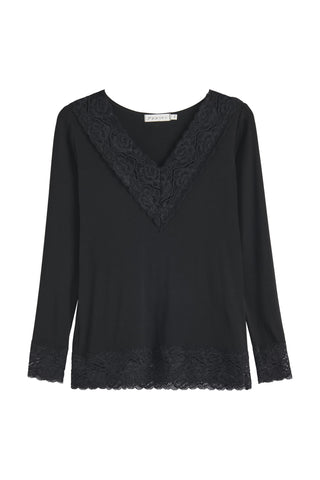 Bamboo Lace Divine pitkähihainen paita, musta