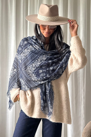 Bandanahuivi, denim blue