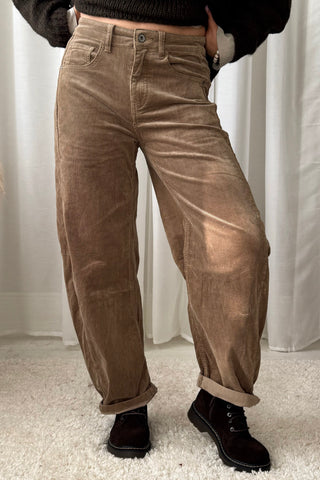 Barrel Corduroy Trousers, khaki