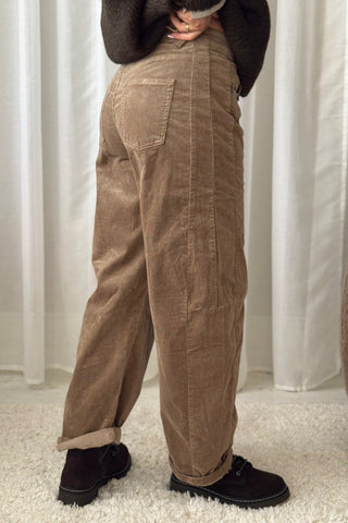 Barrel vakosamettihousut, khaki