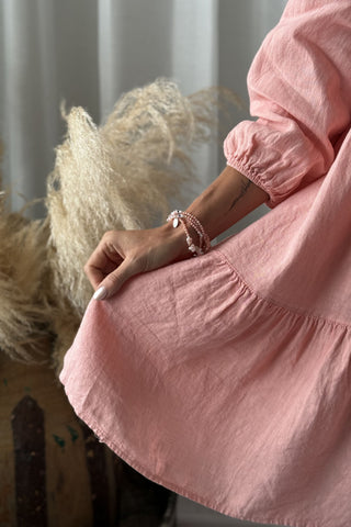 Belle pellavamekko, baby pink