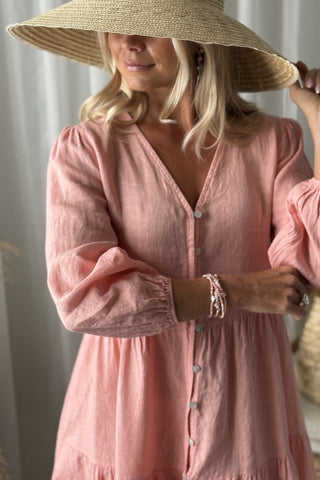 Belle pellavamekko, baby pink
