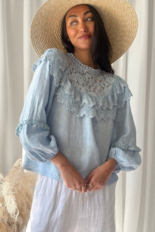 Boho Lace pellavapaita, vaaleansininen