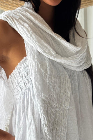 Boho mesh pellavahuivi, valkoinen