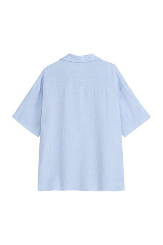 Boxy pellavapaita, oxford blue