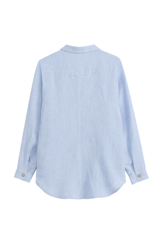 Boyfriend linen blouse, oxford blue