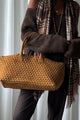 Braided suede shopper, cognac