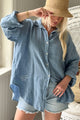 Breezy pellavapaita, denim blue
