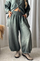 Bubble Boho linen trousers, camo