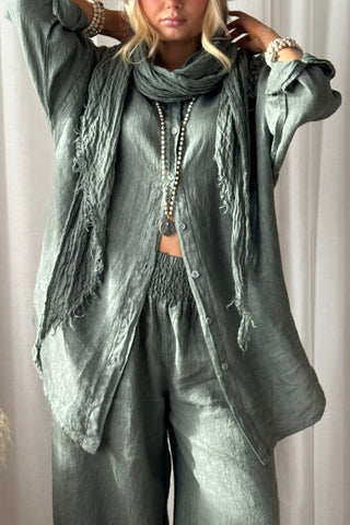 Bubble Boho pellavahousut, camo
