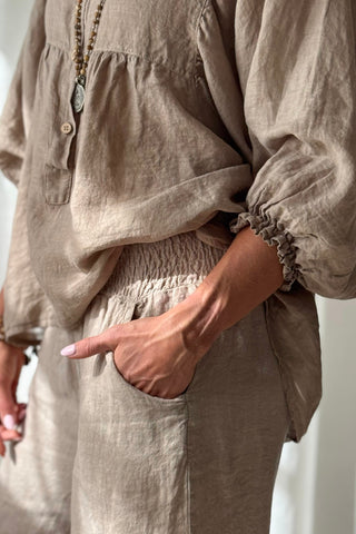 Bubble Boho pellavahousut, cashmere