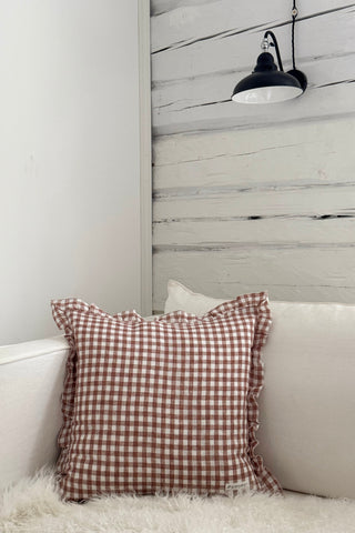 Bypias Ruffle pellavatyynyliina, pepperosa check
