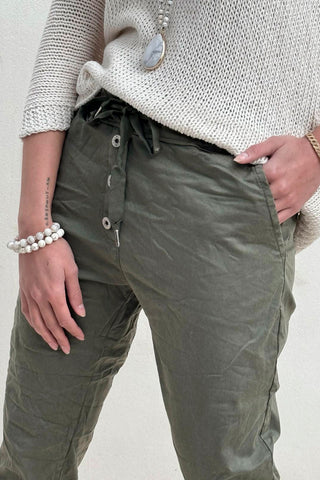 Casual tencel joggerit, oliivi