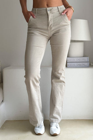 Casual Bootcut farkut, beige