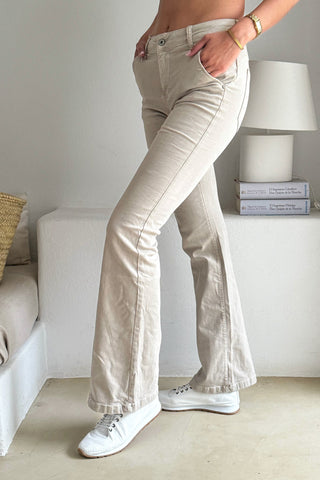 Casual Bootcut farkut, beige