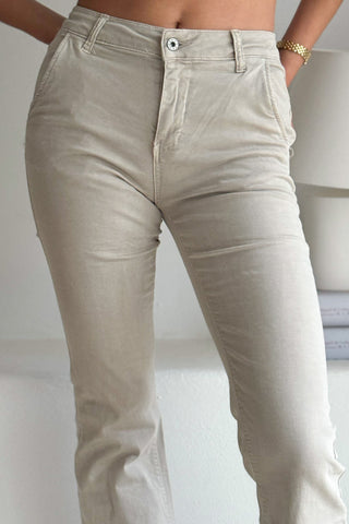 Casual Bootcut farkut, beige