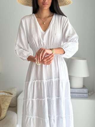 Celina pellavamekko, valkoinen