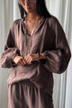 Chessie linen blouse, coffee