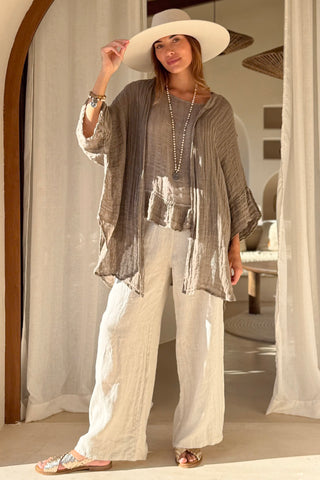 Costa mesh pellavapaita, taupe