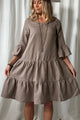 Daffodil linen dress, taupe