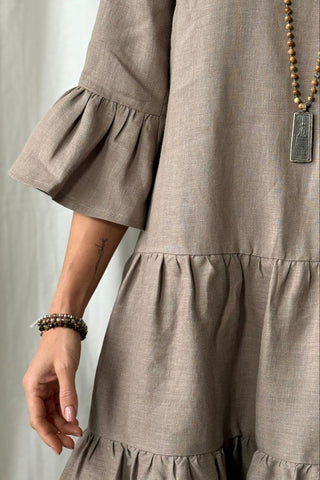 Daffodil pellavamekko, taupe