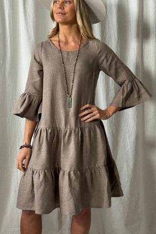 Daffodil pellavamekko, taupe