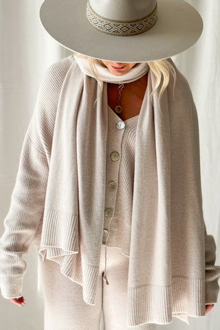 Dolly viscose knit scarf, light beige
