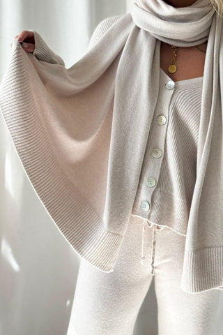 Dolly viscose knit scarf, light beige