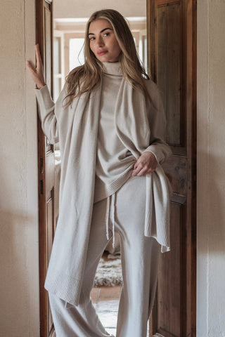 Dolly viscose knit scarf, light beige