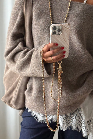 Dolores Phone Chain, brown/gold