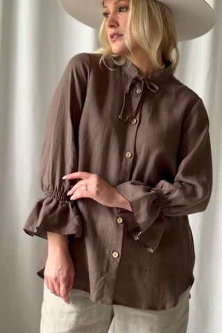 Ellitia linen shirt, coffee