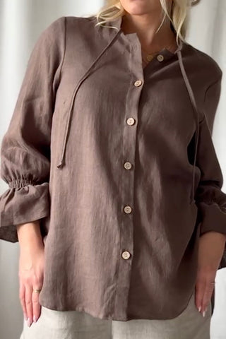 Ellitia linen shirt, coffee