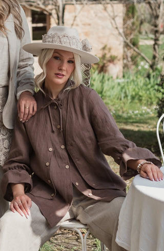 Ellitia linen shirt, coffee