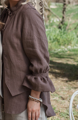 Ellitia linen shirt, coffee