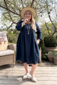 Emma linen dress, navy
