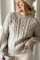 Faustine cable knit jumper, melange beige