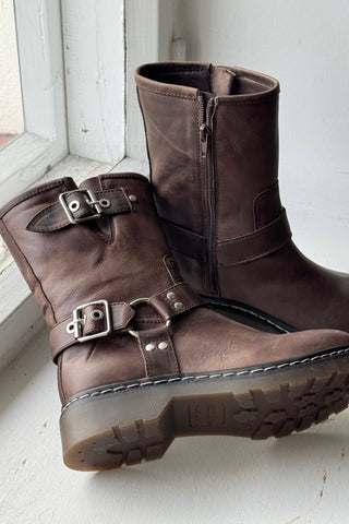 Feikon biker bootsit, chocolate