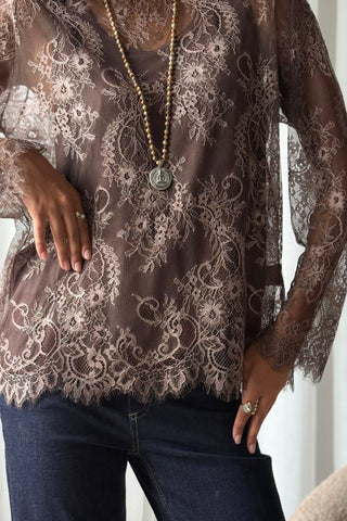 Florence Lace pusero, coffee