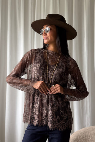 Florence Lace pusero, coffee